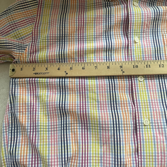 Brooks Brothers Dress Shirt Men Medium Multicolor Tattersall Button Down US Made - Picture 5 of 13